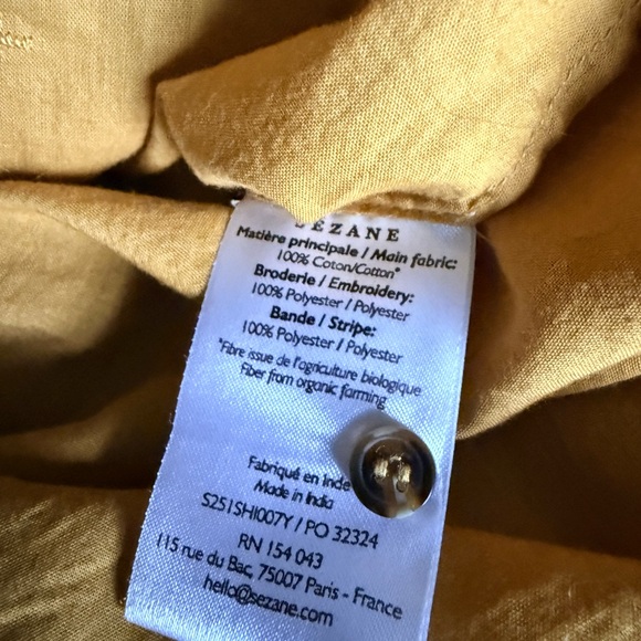 EUC - Sezane Rym blouse in Gold - size 4 or EU 36 - Picture 12 of 13
